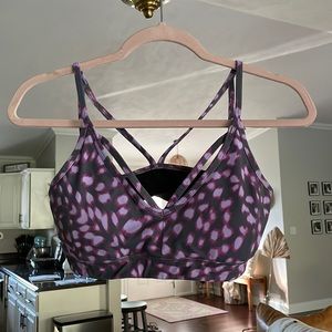 Zella sports bra. Size small. Grey with purple leopard. Built in cups.